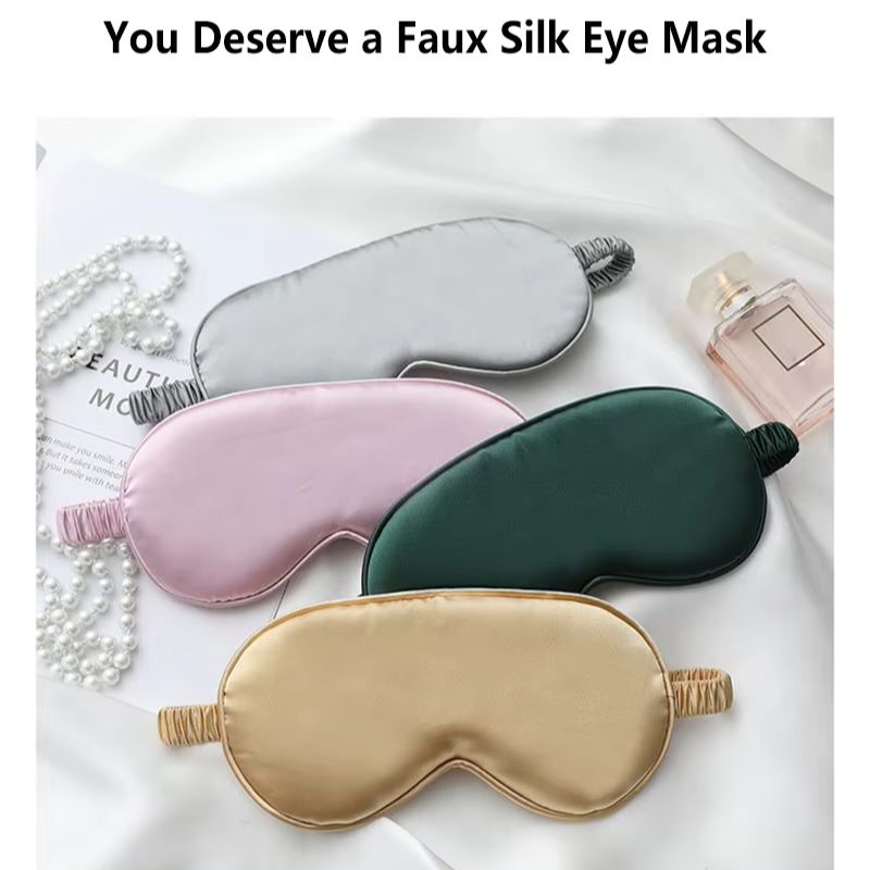 Travel Accessories Eye Mask - Penutup Mata Tidur Sutra Dua Sisi,