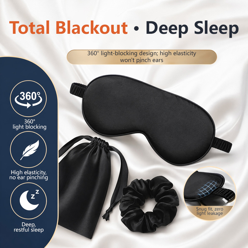 Travel Accessories Eye Mask - Set 3Pcs Masker Mata Sutra Penutup