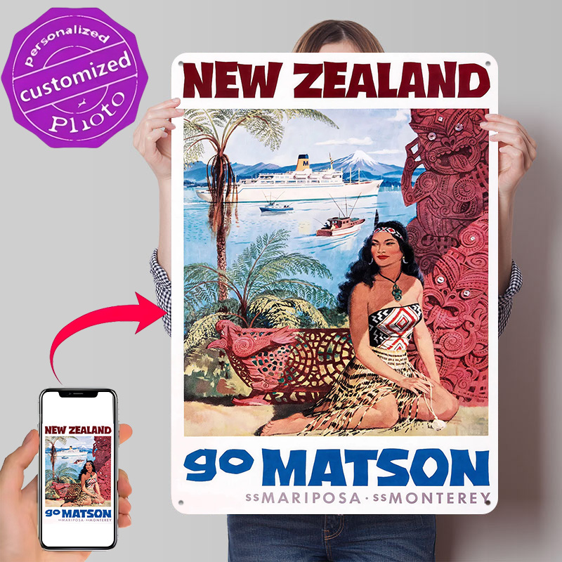 Travel Accessories New Zealand - Poster Cetak Tekstur 3D Perjalanan Selandia