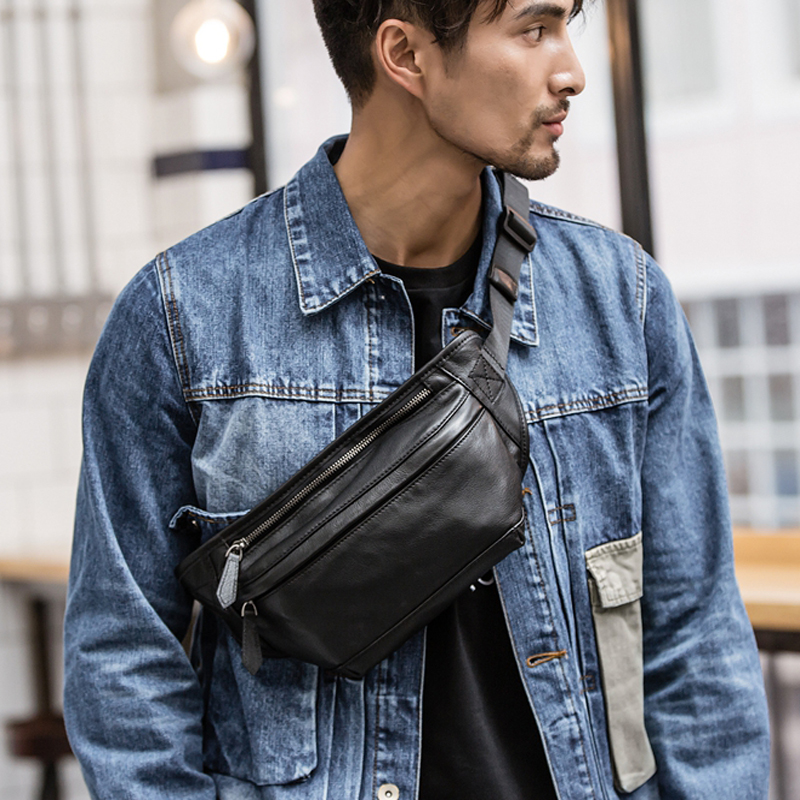 Money Belt Hidden - Tas Pinggang Kulit Asli Pria Fashion