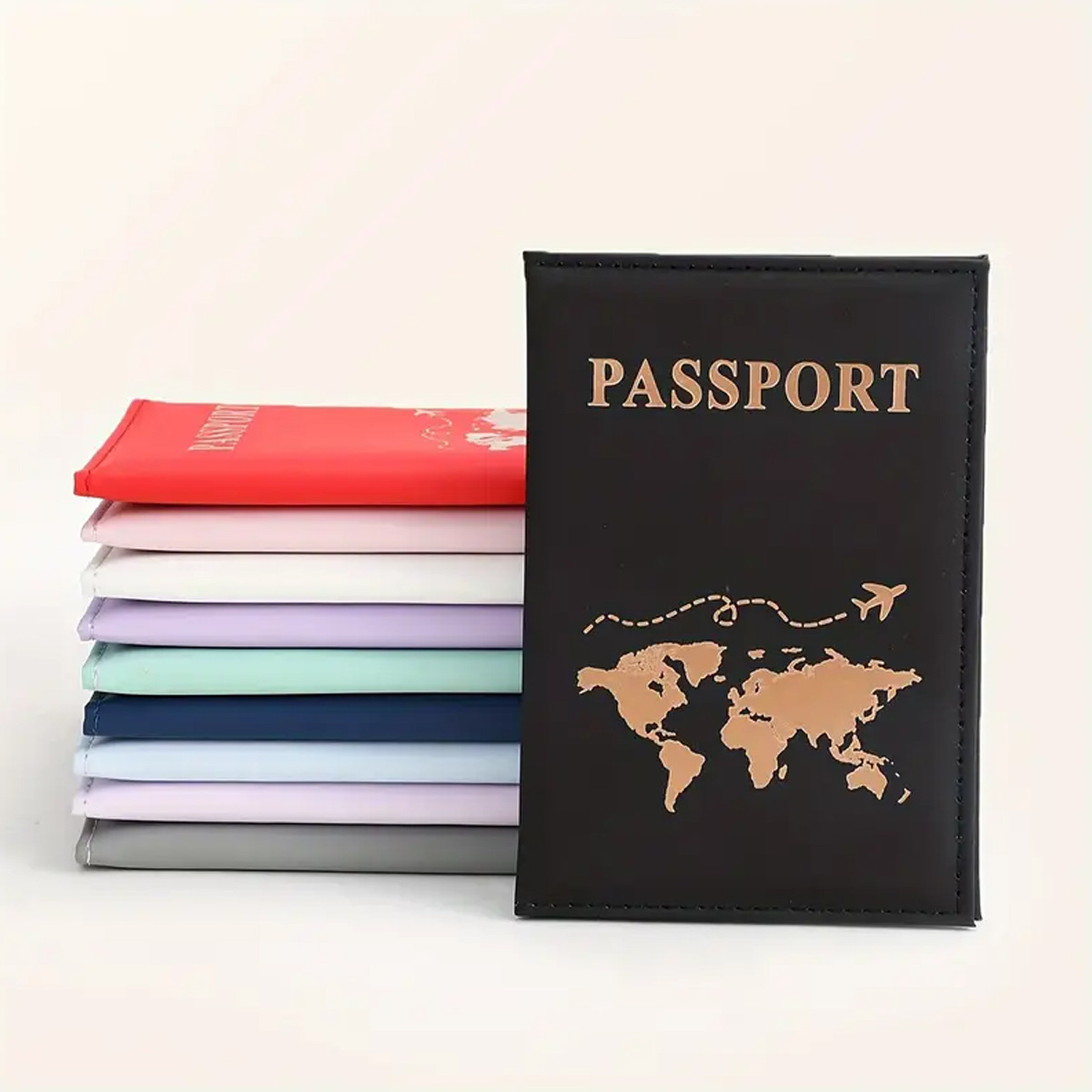 Travel Accessories In Store - Tempat Paspor Pola Peta Dunia, Teks