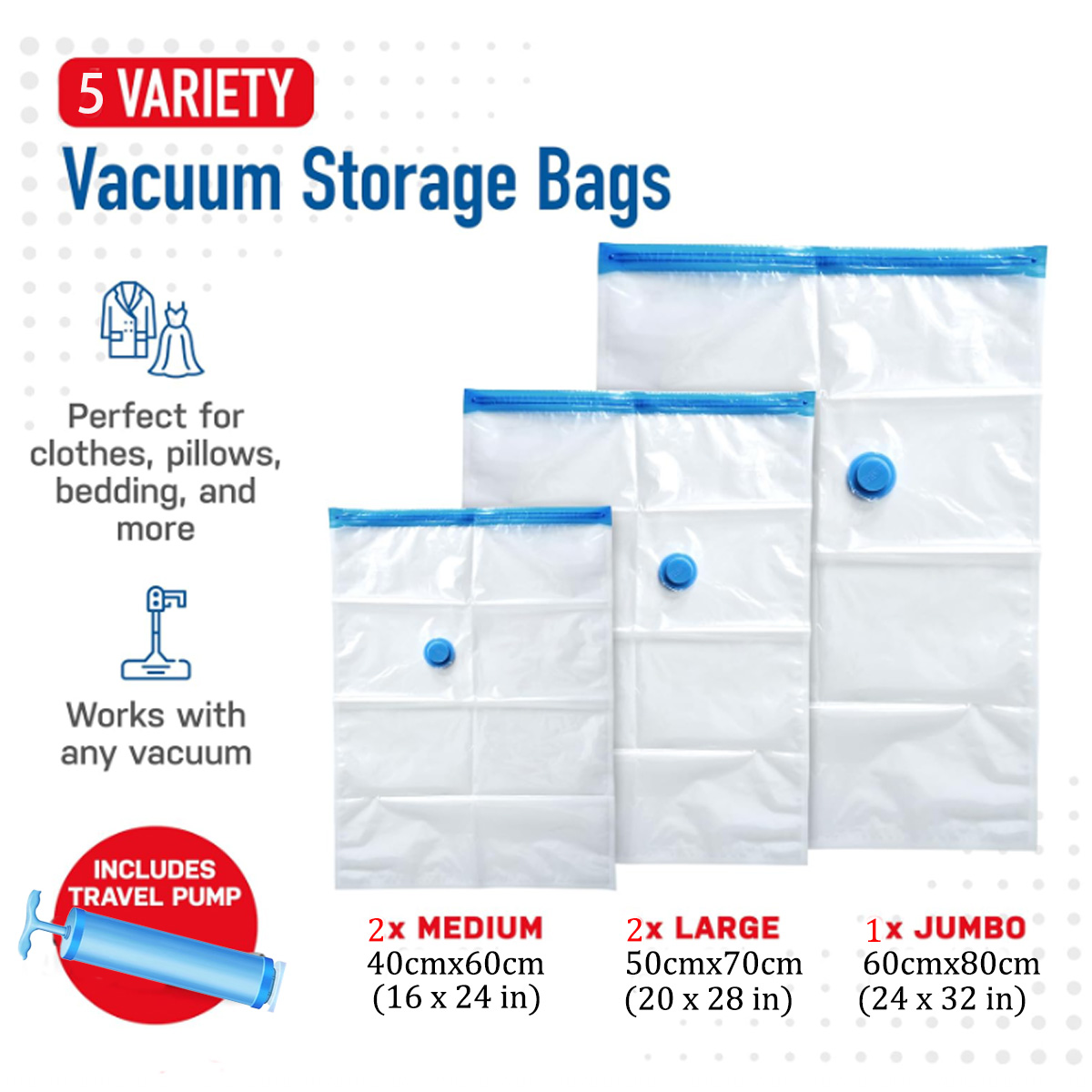 3PCS Kantong Vakum dengan Katu - Travel Accessories In Store ulasan dan harga