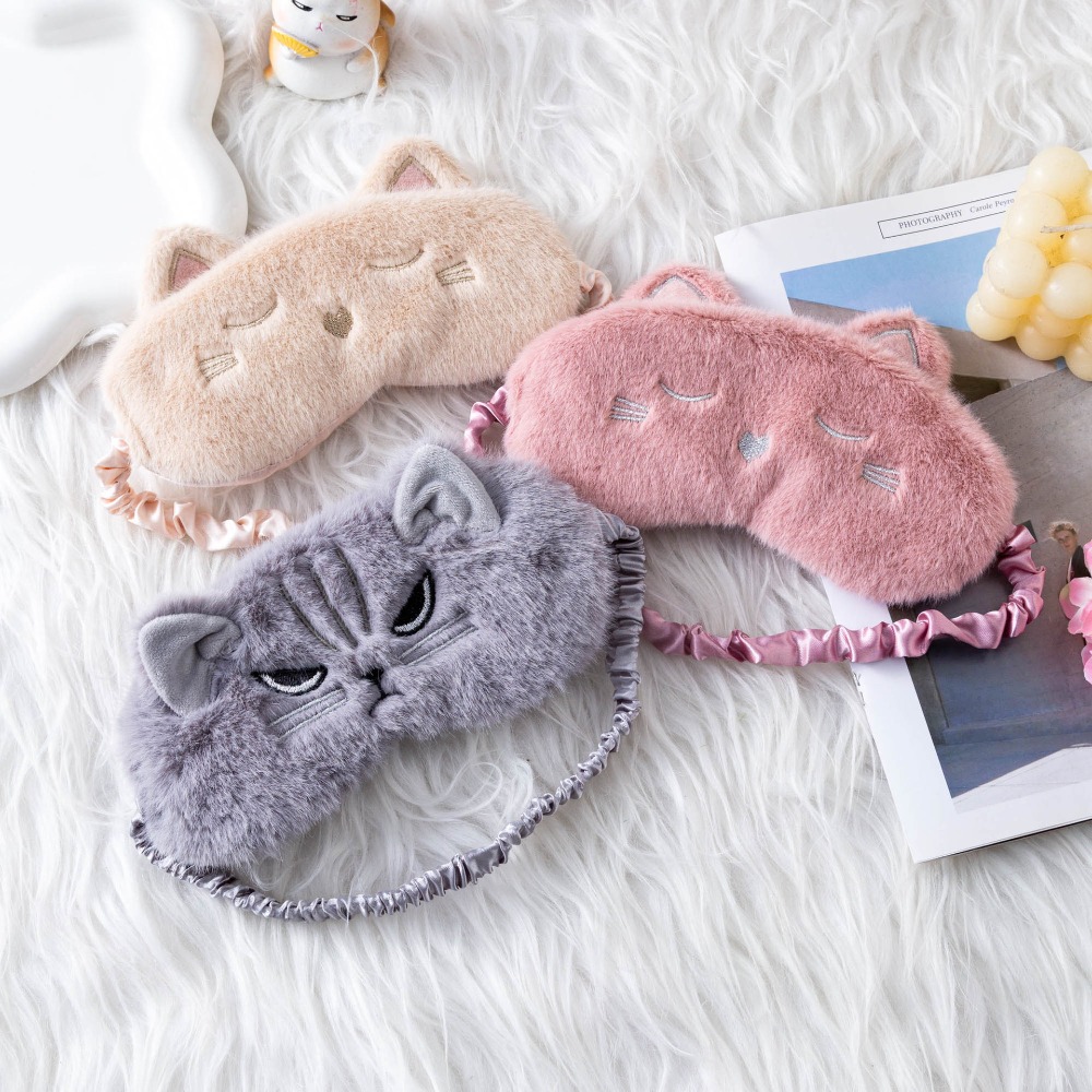 Masker Tidur Boneka Kucing Luc - Travel Accessories Eye Mask ulasan dan harga