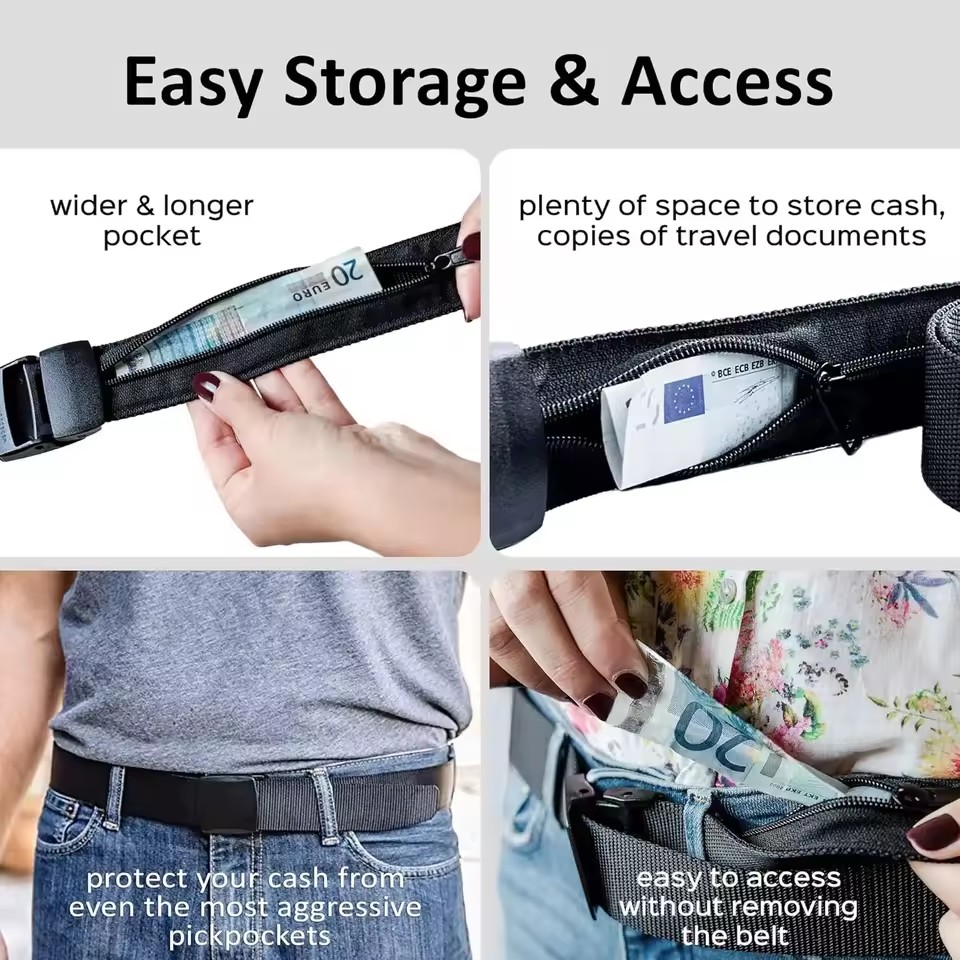 Sabuk Anti Maling Uang Tunai u - Money Belt Hidden ulasan dan harga